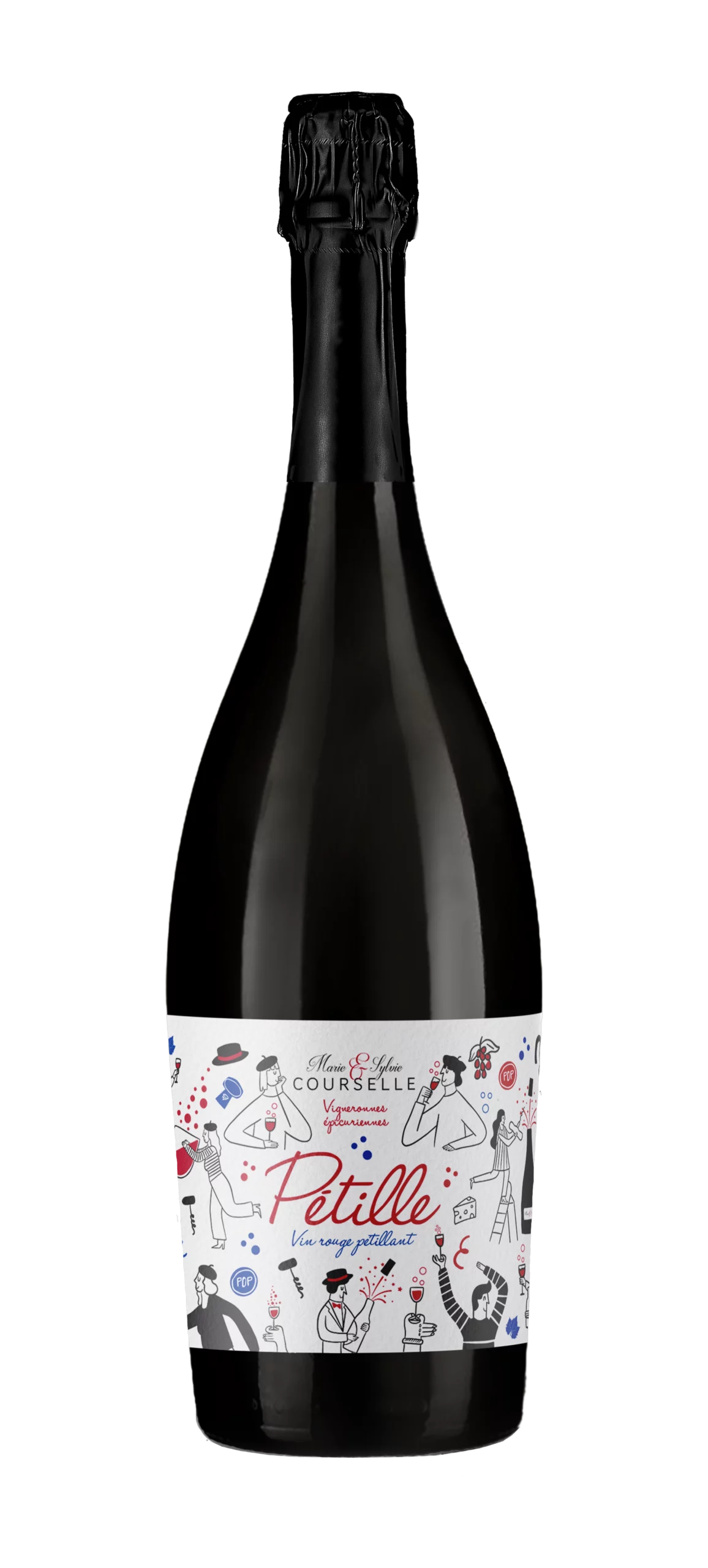Bouteille Pétille, vin pétillant rouge en méthode traditionnelle